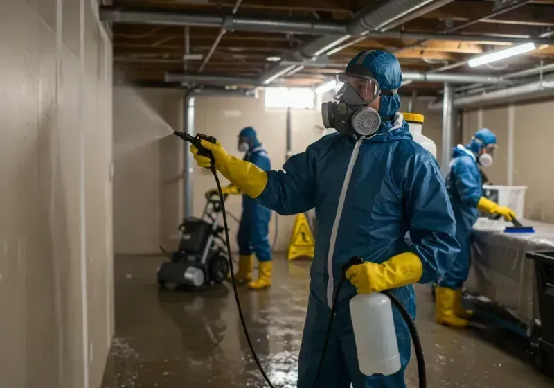 Basement Sanitization and Antimicrobial Treatment process in Munising, MI